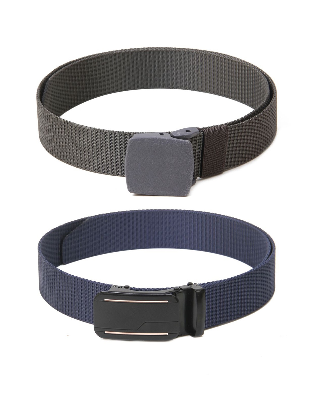 

Calvadoss Women Set of 2 Textured Belts, Grey