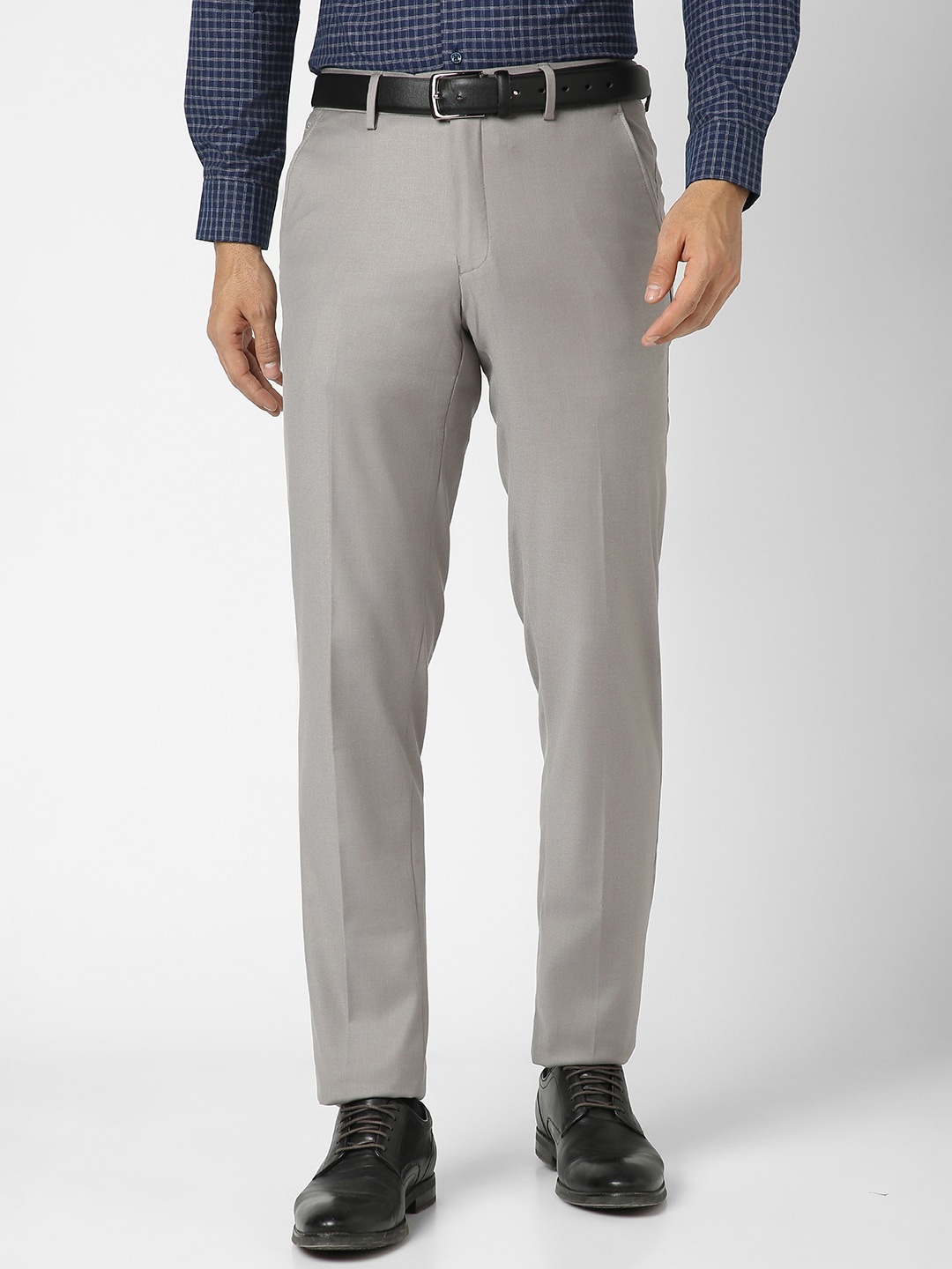 

Peter England Elite Men Slim Fit Formal Trousers, Grey