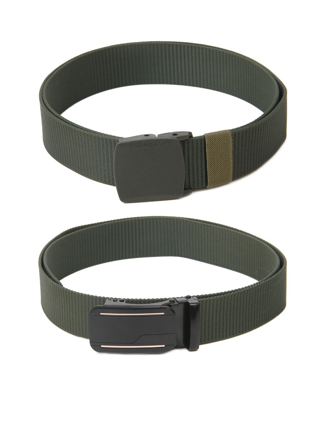 

Calvadoss Boys Set Of 2 Textured Belts, Green
