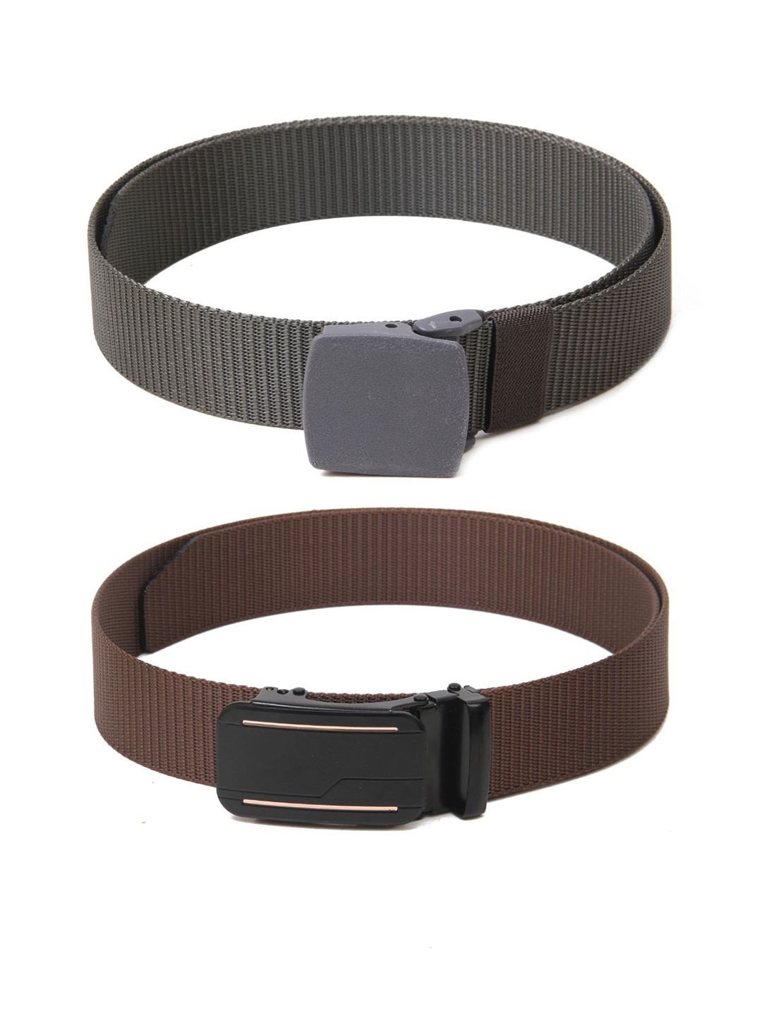 

Calvadoss Boys Set Of 2 Textured Belts, Grey