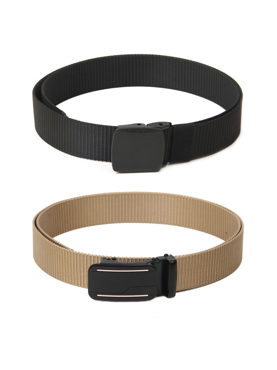 

Calvadoss Boys Set Of 2 Textured Belts, Black