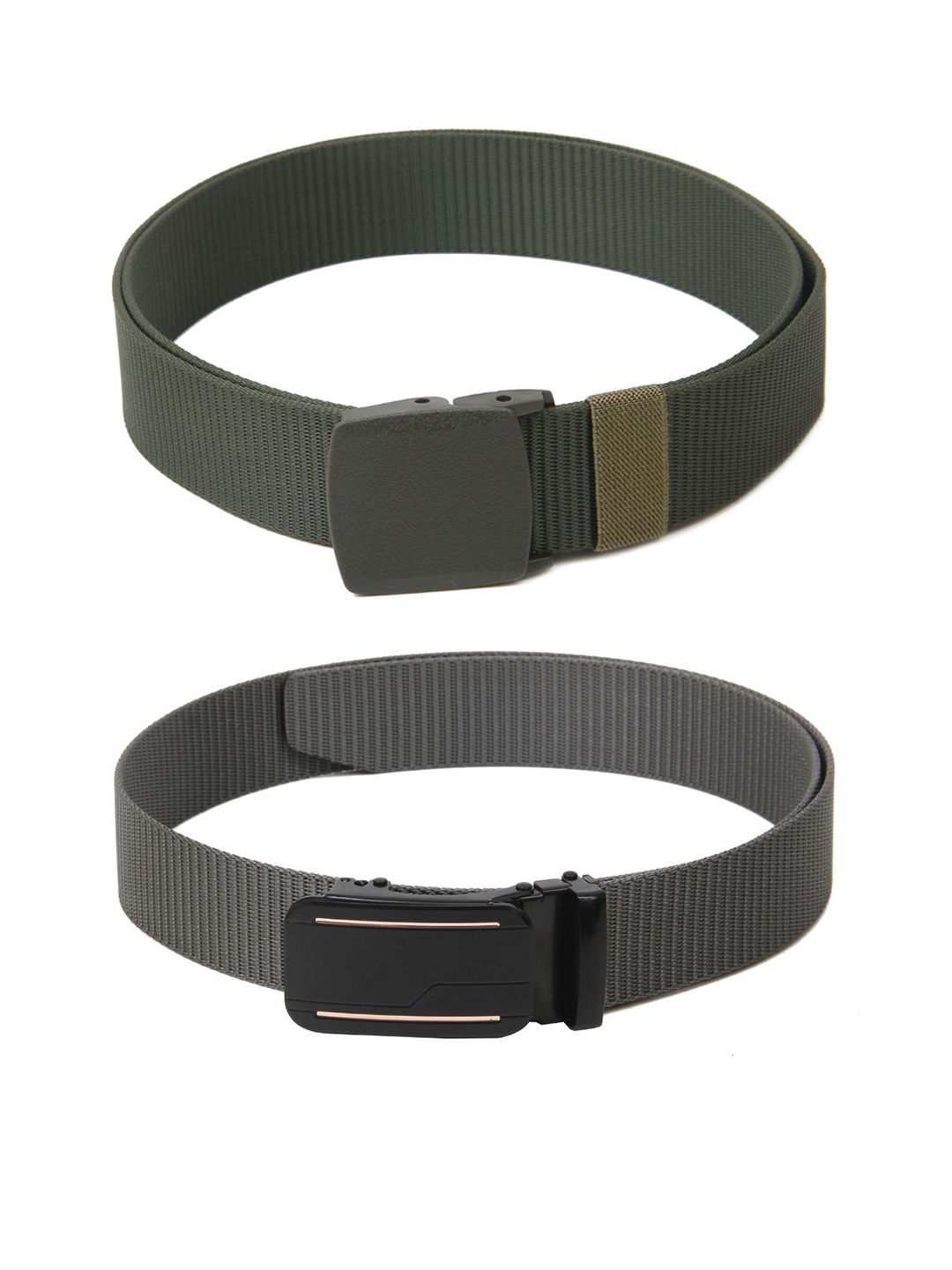 

Calvadoss Boys Set Of 2 Textured Canvas Belts, Green