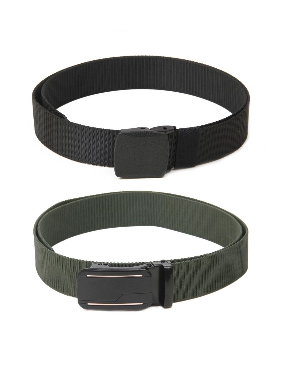 

Calvadoss Boys Set Of 2 Textured Belts, Black