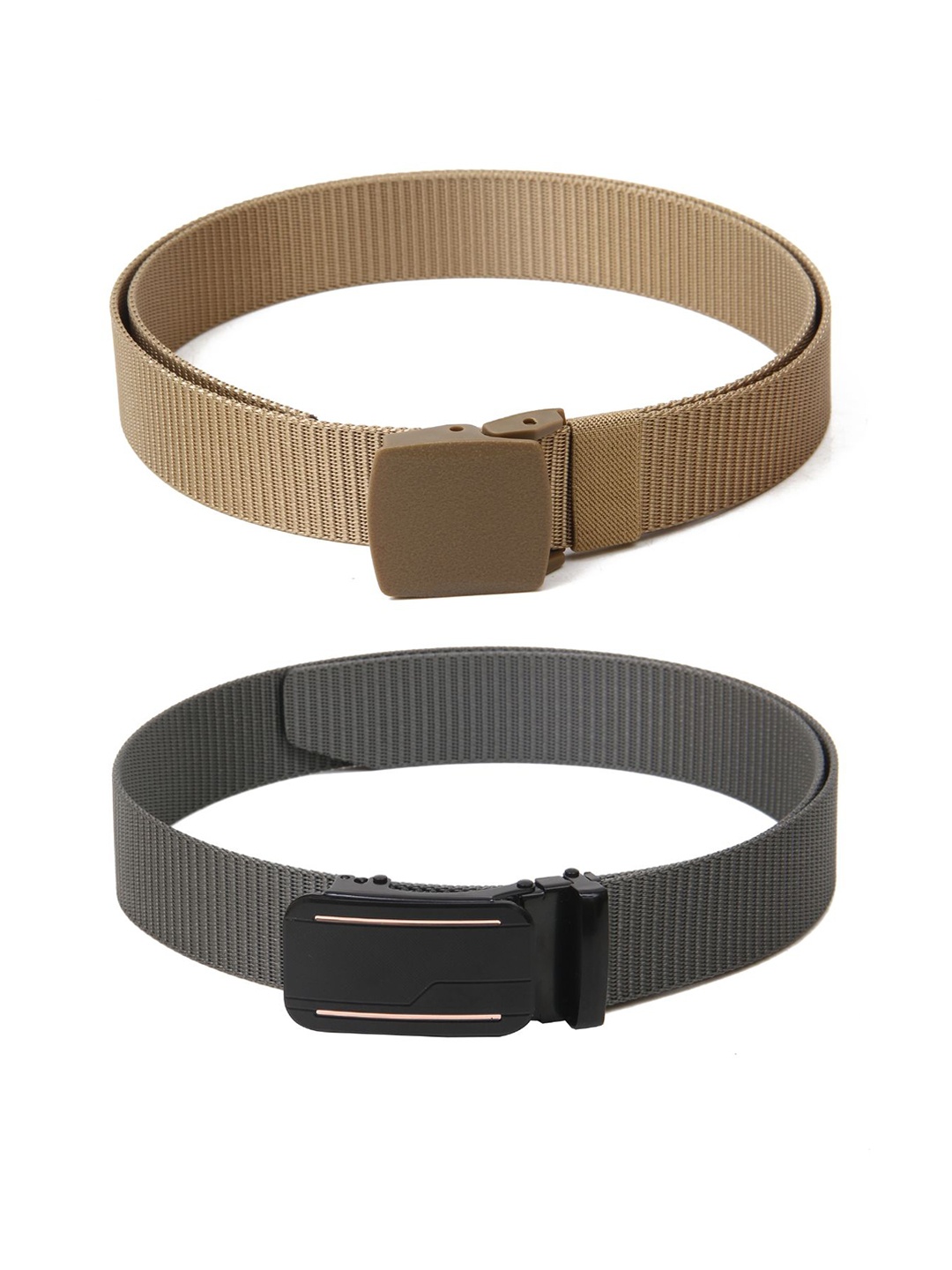 

Calvadoss Boys Set Of 2 Textured Belts, Beige