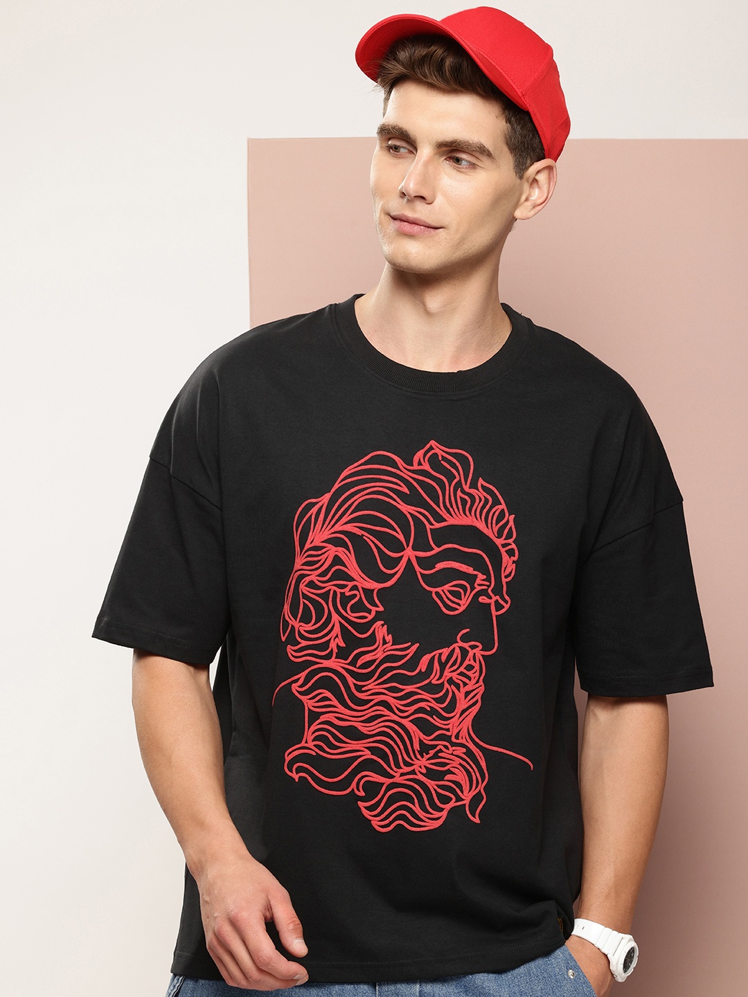 

Stormborn Men Graphic Printed Oversized T-shirt, Black