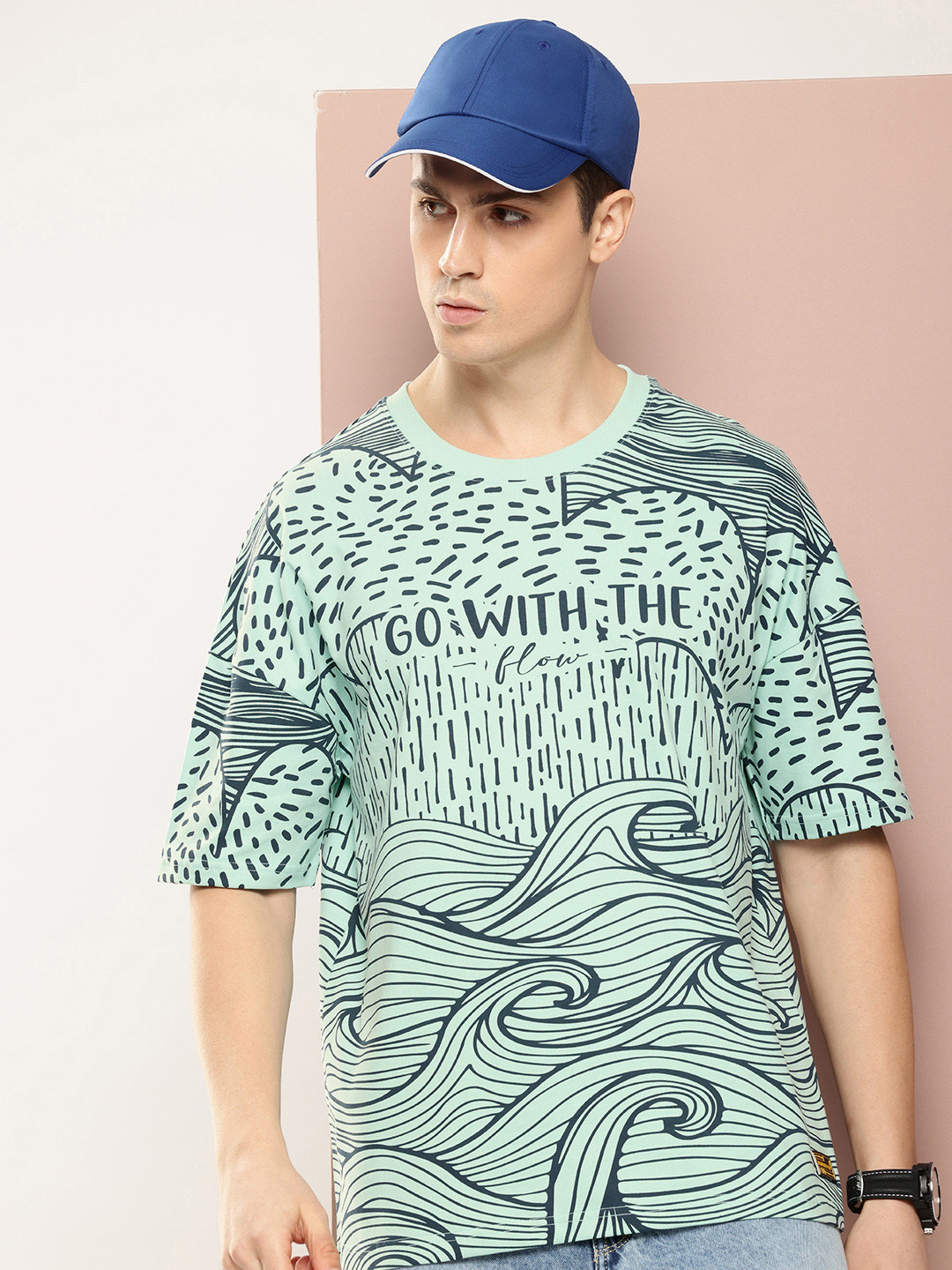 

Stormborn Men Graphic Printed Oversized T-shirt, Turquoise blue
