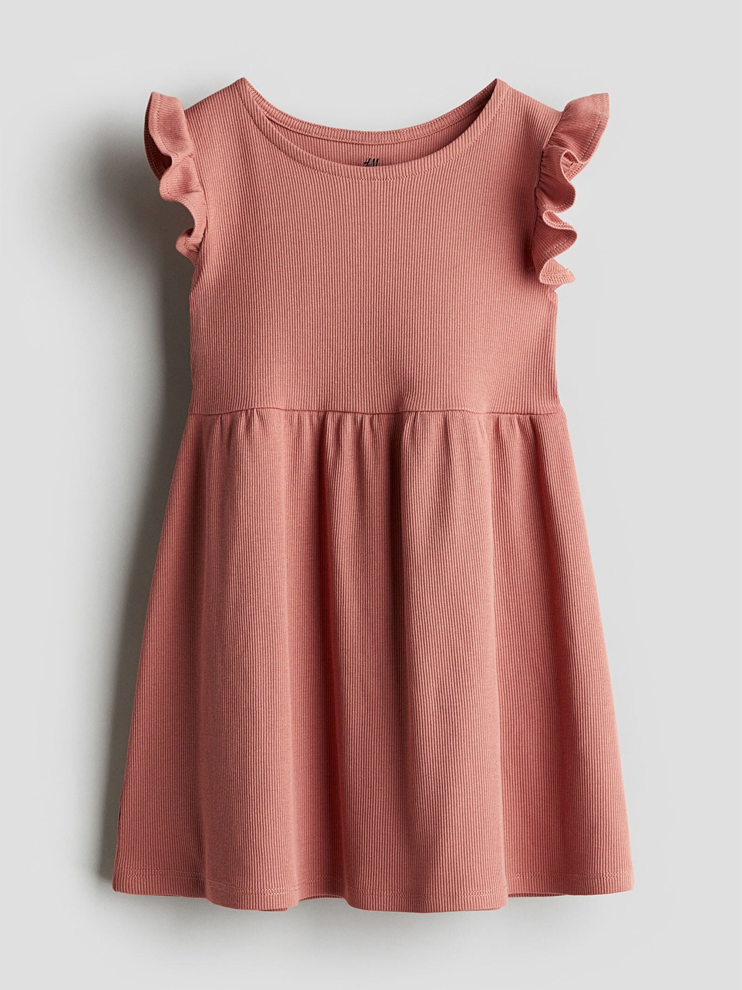 

H&M Girls Ribbed Jersey Dress, Red