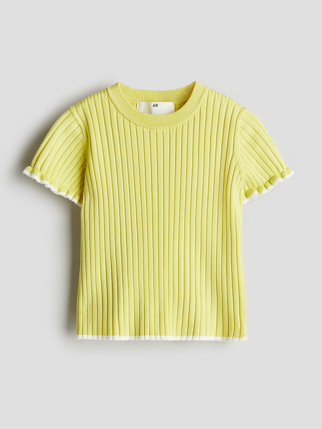 

H&M Girls Rib-Knit Top, Yellow