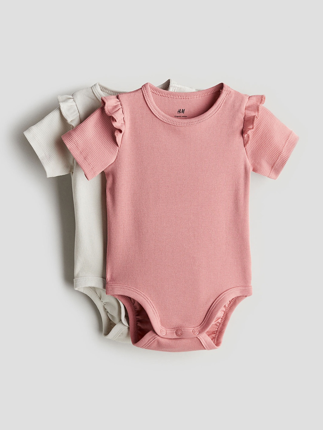 

H&M Boys 2-Pack Pointelle Bodysuits, Pink