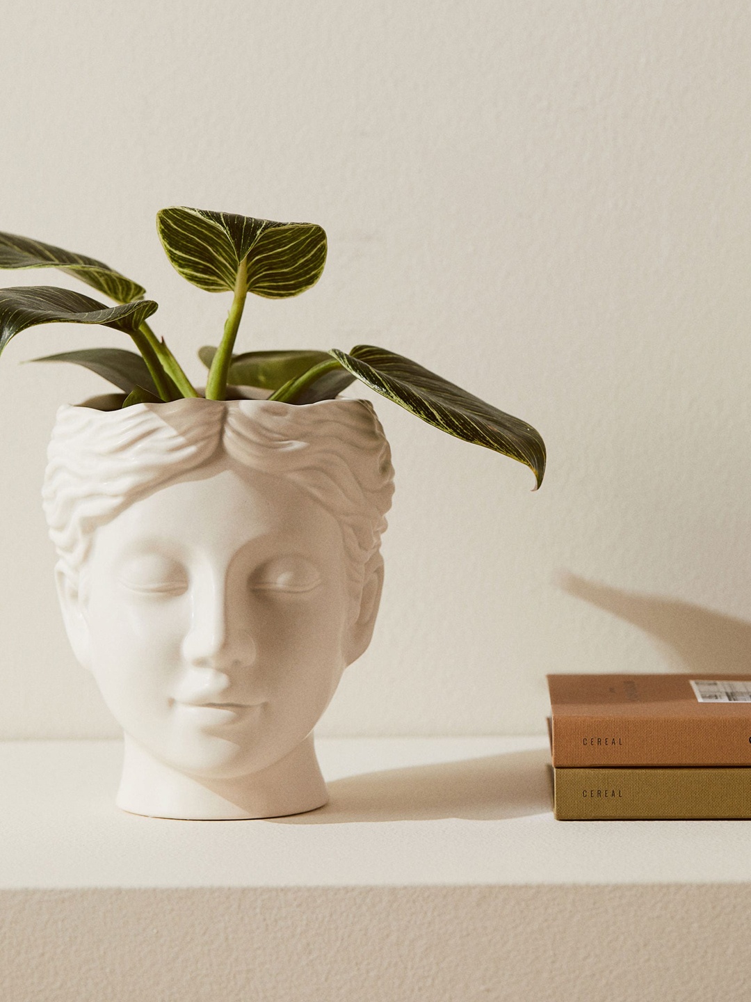 

H&M White Stoneware Head Plant Pot