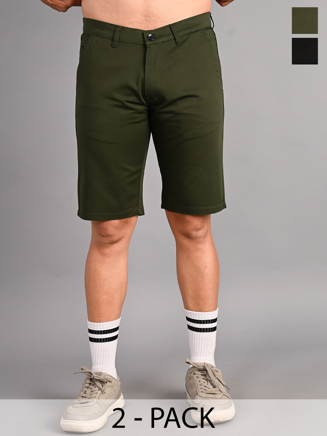 

FUBAR Men Pack Of 2 Mid-Rise Shorts, Green