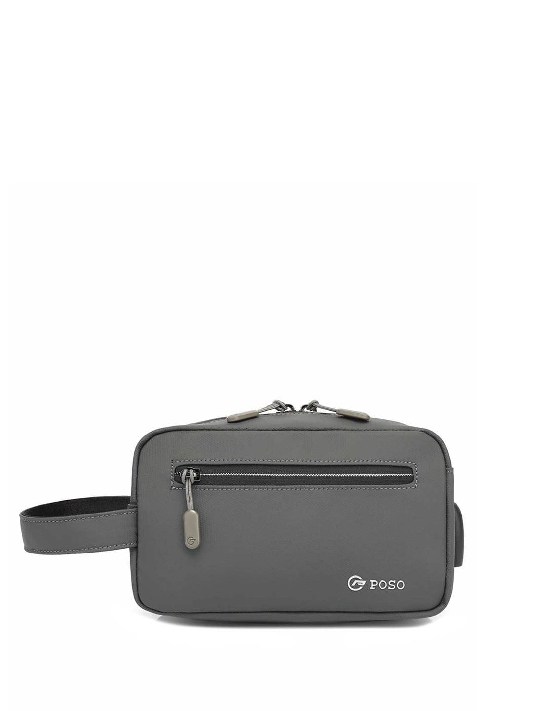

THE CLOWNFISH Multipurpose Travel Pouch with USB, Grey