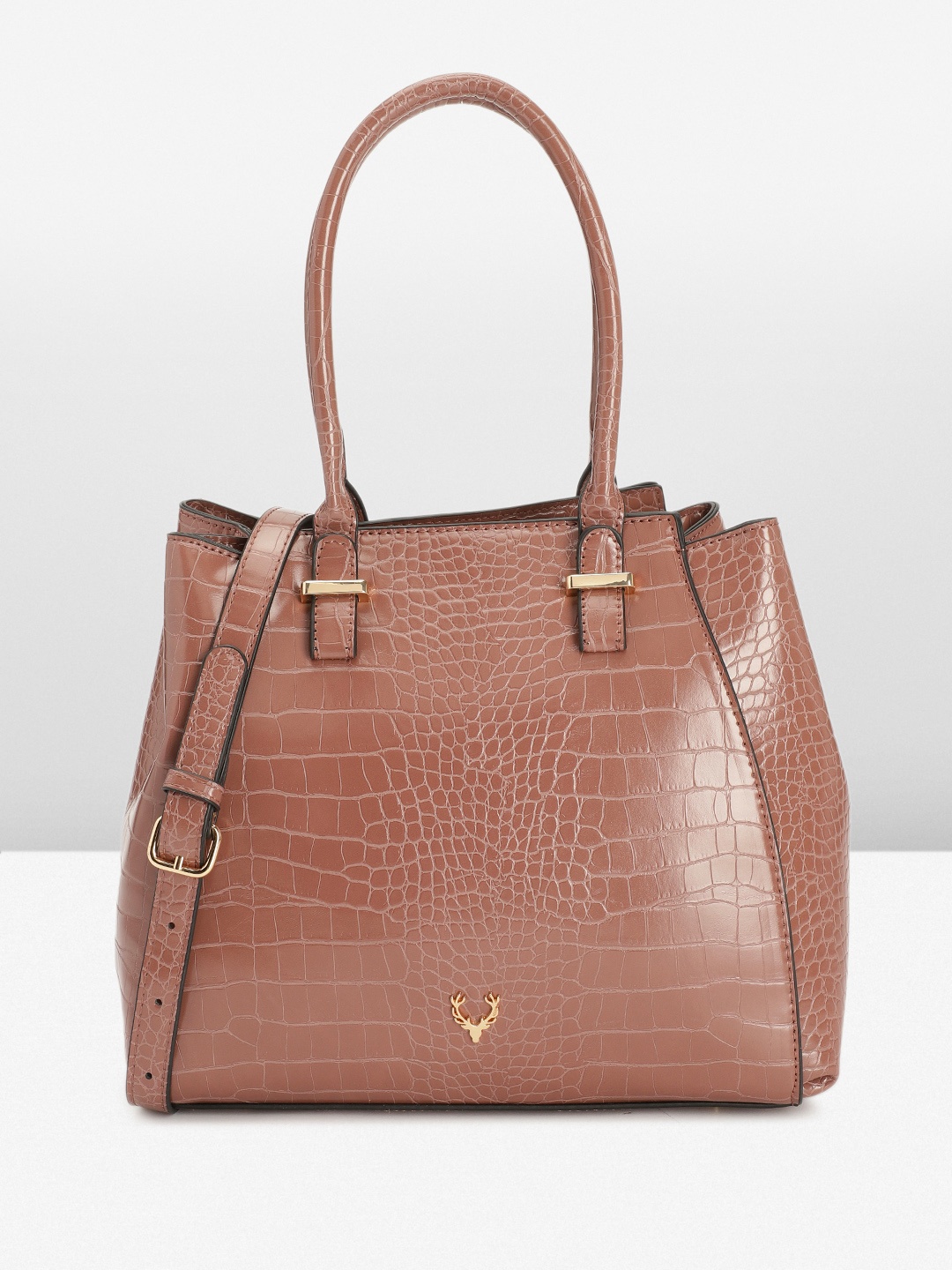 

Allen Solly Animal Textured Structured Shoulder Bag, Brown