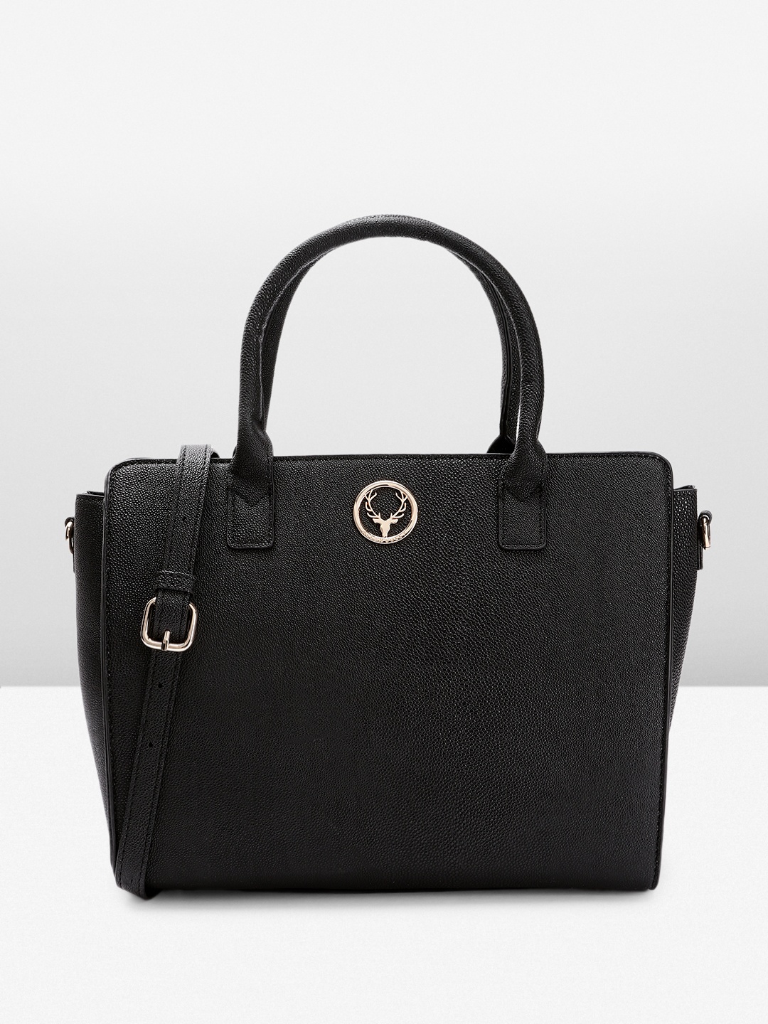 

Allen Solly Textured Handheld Bag, Black