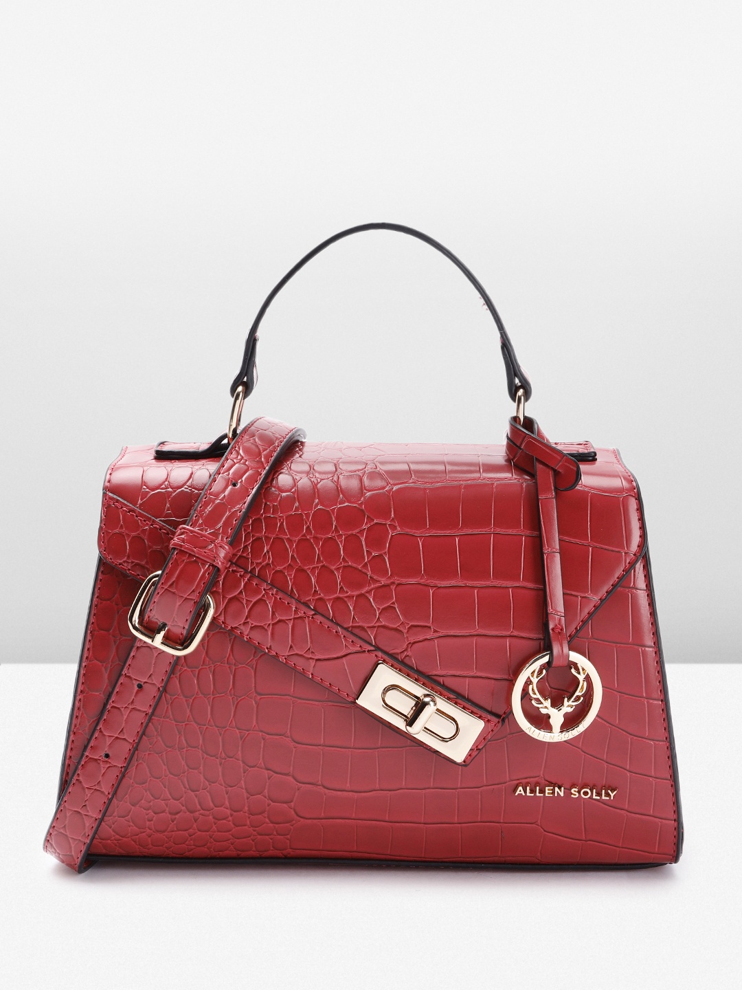 

Allen Solly Animal Textured Structured Satchel, Red