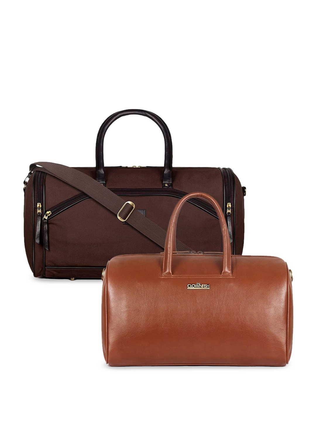 

THE CLOWNFISH Set Of 2 Casual Duffel Bag, Brown