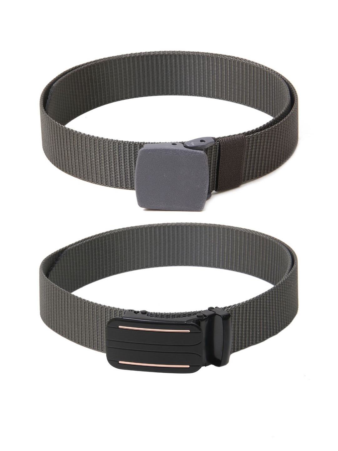 

Calvadoss Boys Set Of 2 Textured Belts, Grey