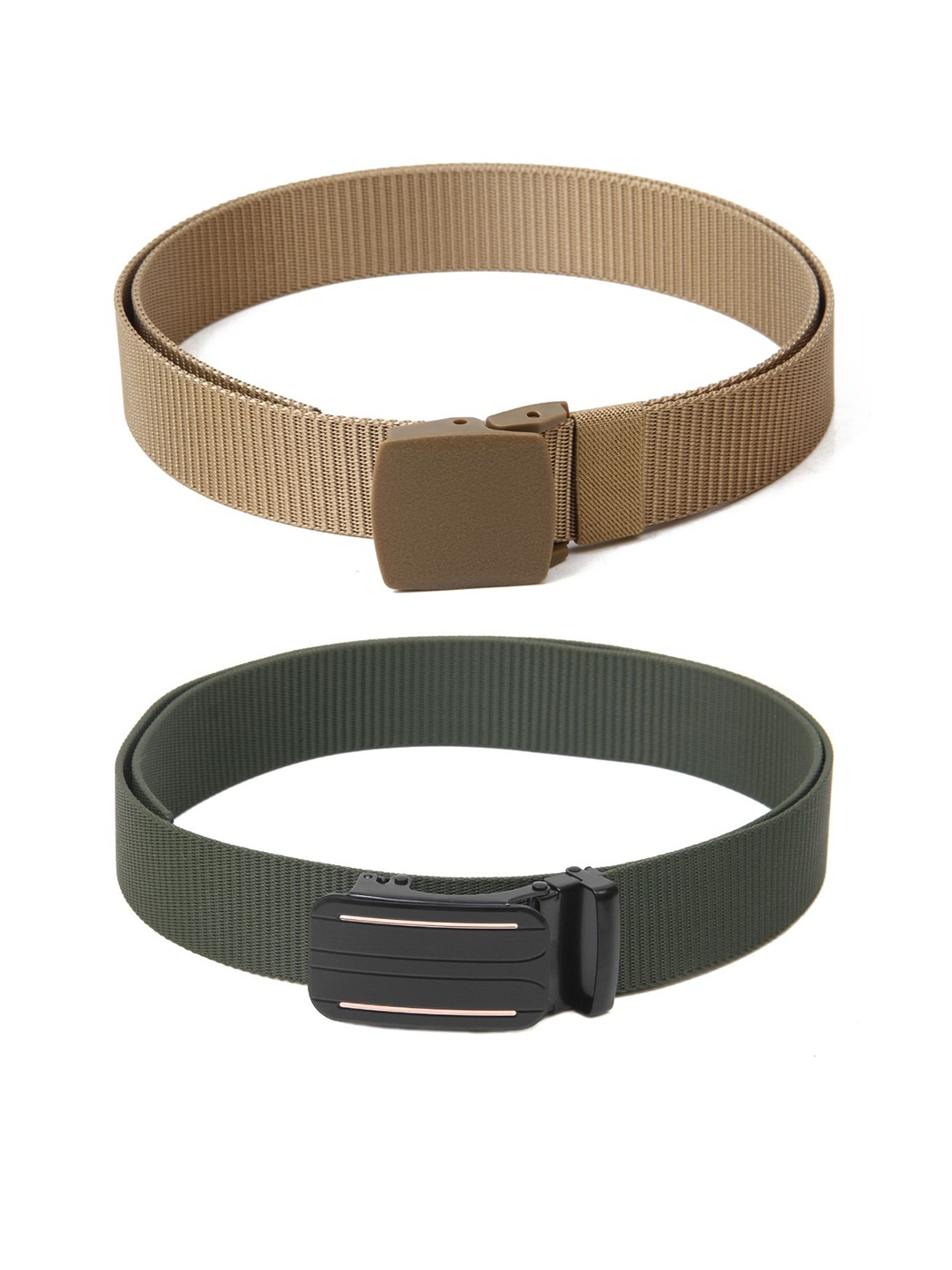 

Calvadoss Boys Set Of 2 Textured Belts, Beige