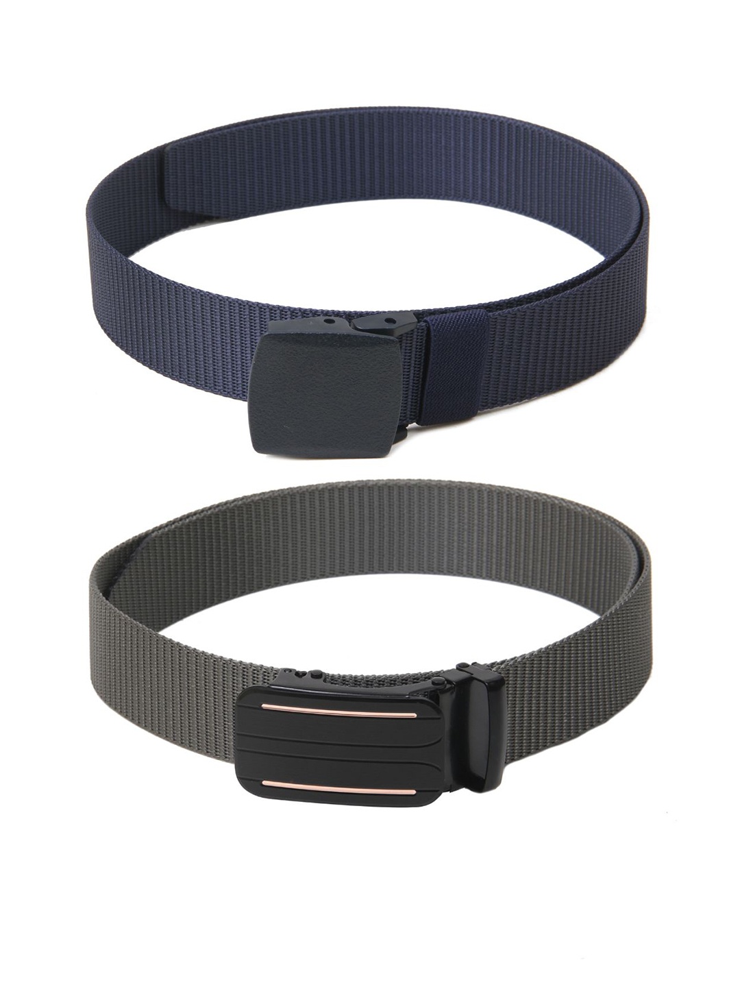 

Calvadoss Boys Set Of 2 Textured Canvas Belts, Navy blue