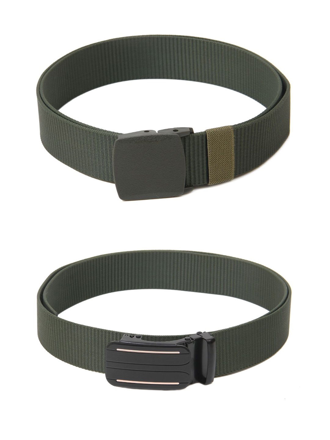 

Calvadoss Boys Set Of 2 Textured Belts, Green