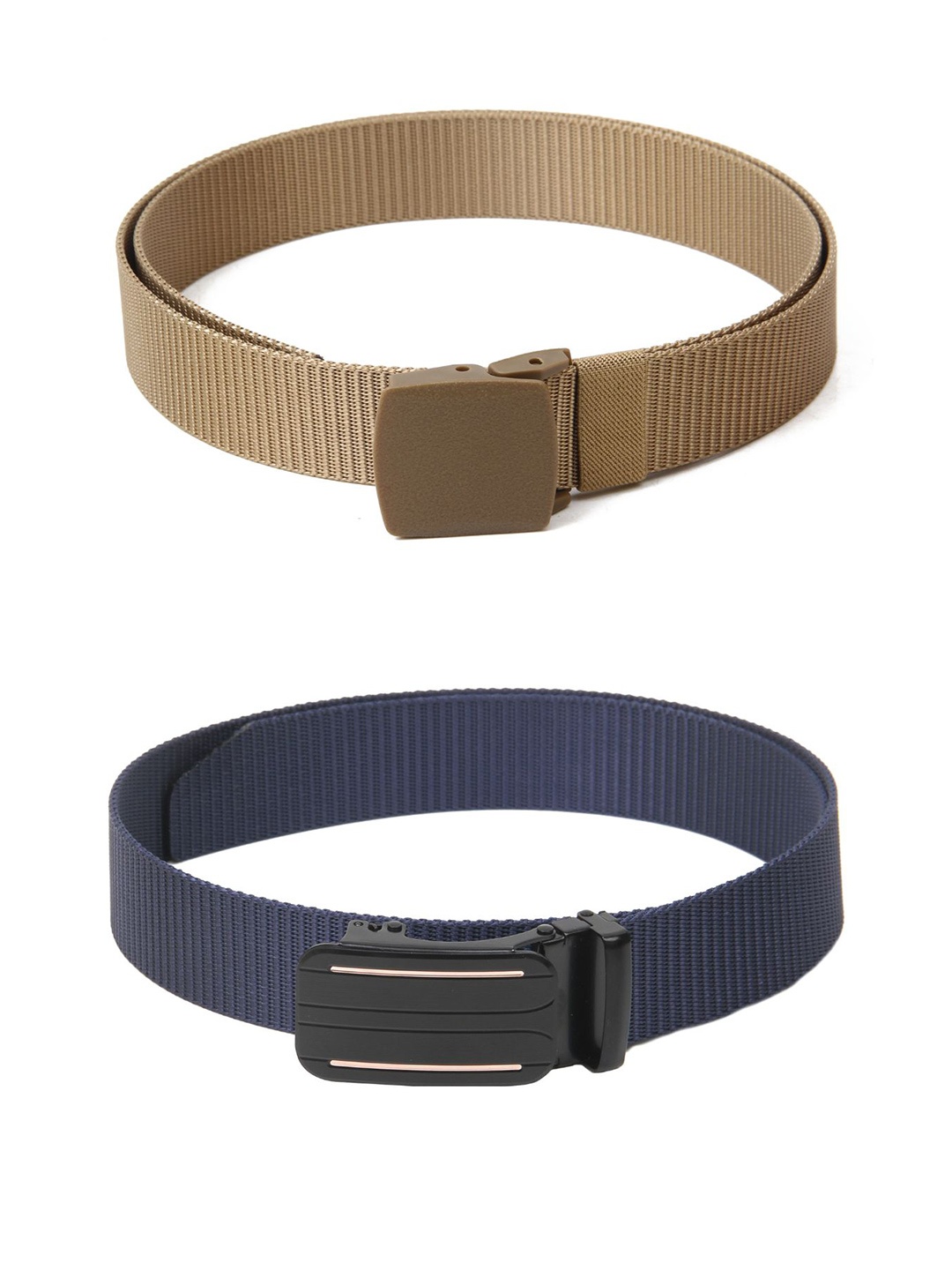 

Calvadoss Boys Set Of 2 Textured Belts, Beige