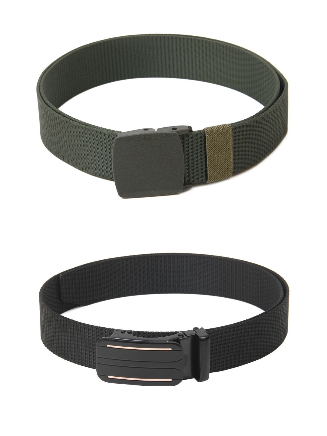 

Calvadoss Boys Set Of 2 Textured Belts, Green