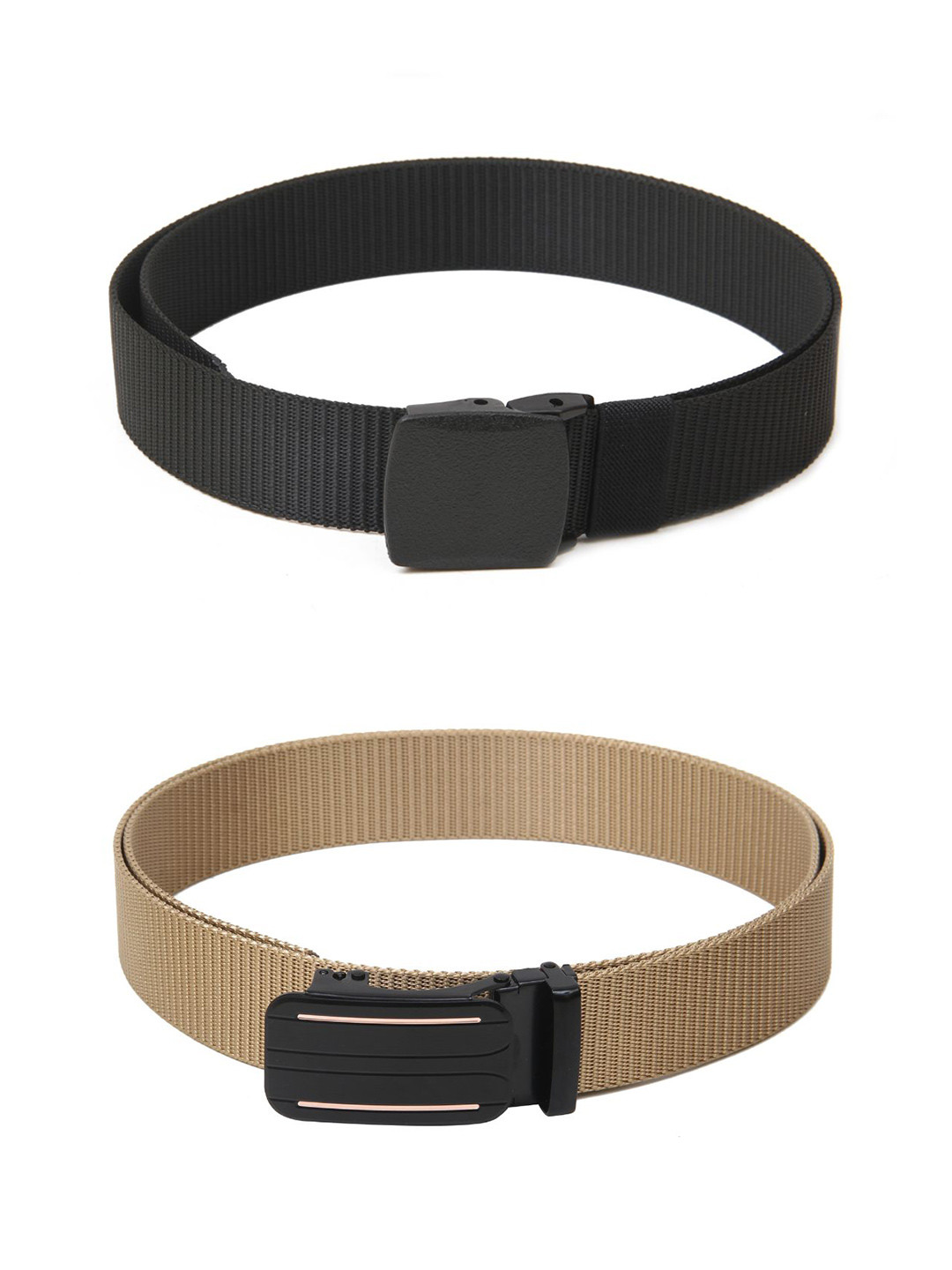 

Calvadoss Boys Set Of 2 Textured Belts, Black