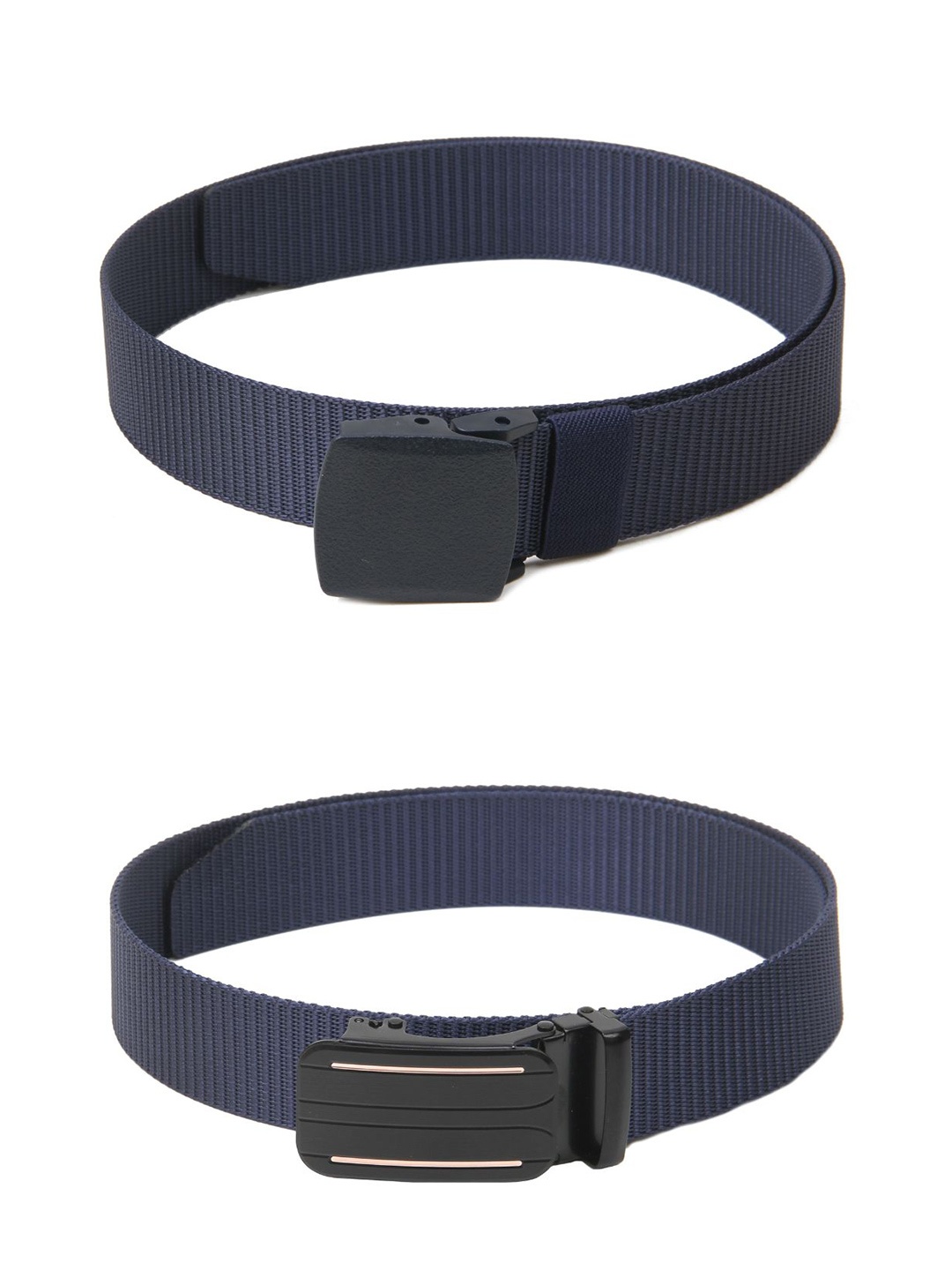 

Calvadoss Boys Set Of 2 Textured Belts, Navy blue