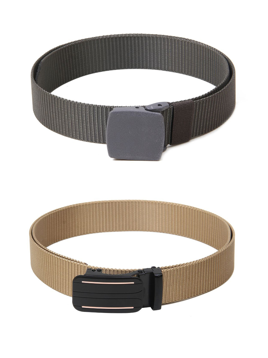 

Calvadoss Boys Set Of 2 Textured Belts, Grey