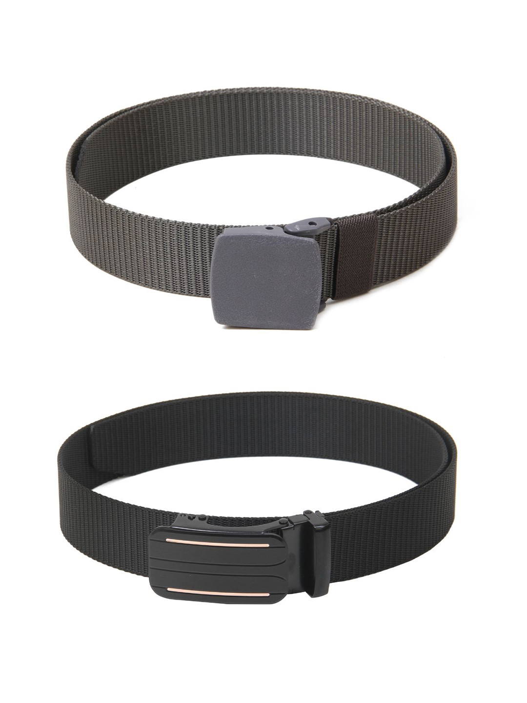 

Calvadoss Women Set of 2 Textured Belts, Grey