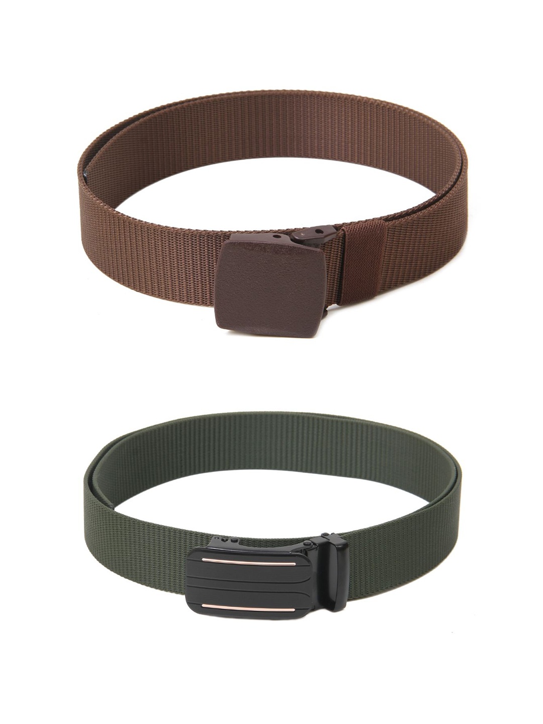 

Calvadoss Women Set Of 2 Textured Belts, Brown