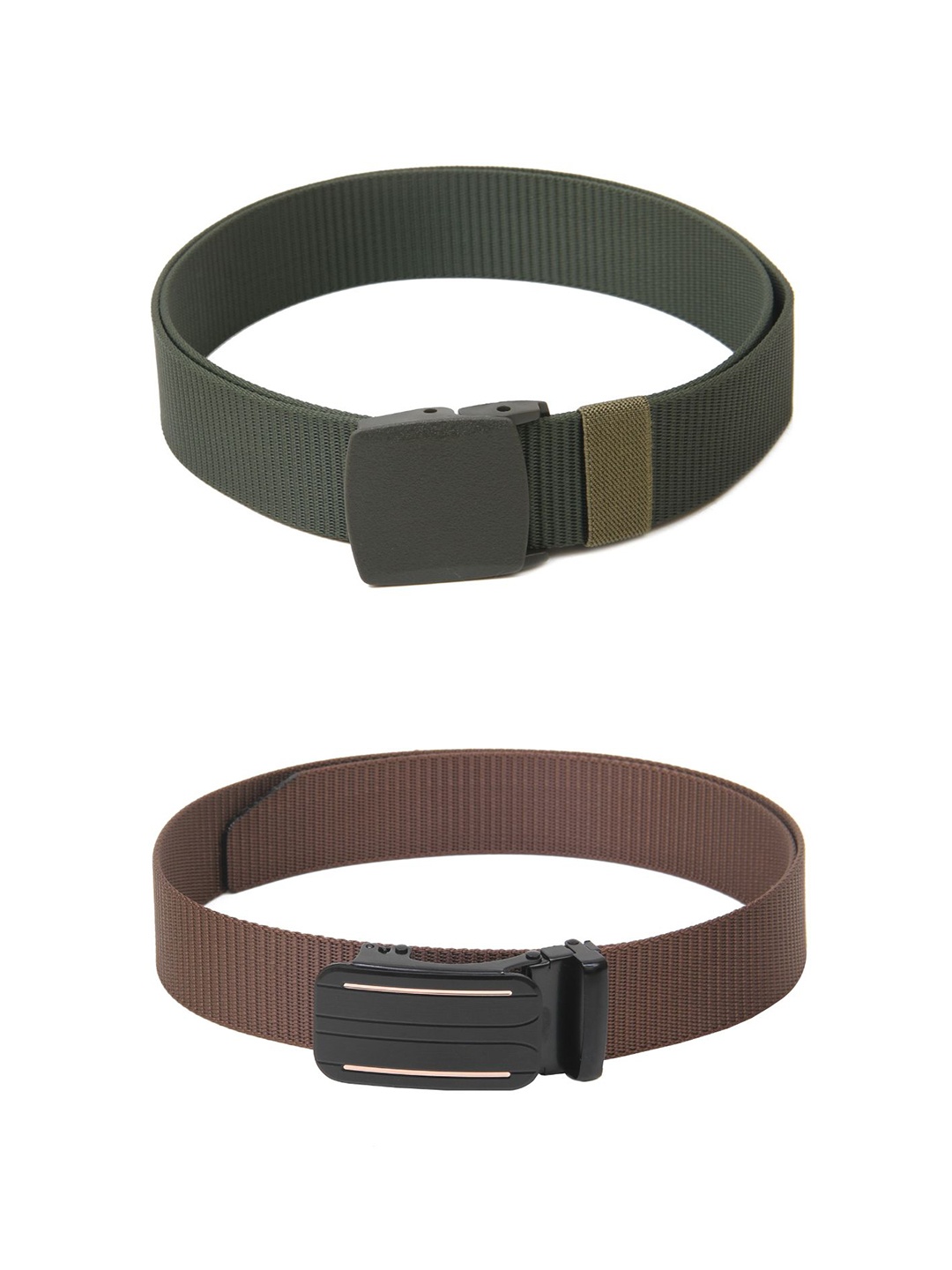 

Calvadoss Women Set Of 2 Textured Belts, Green
