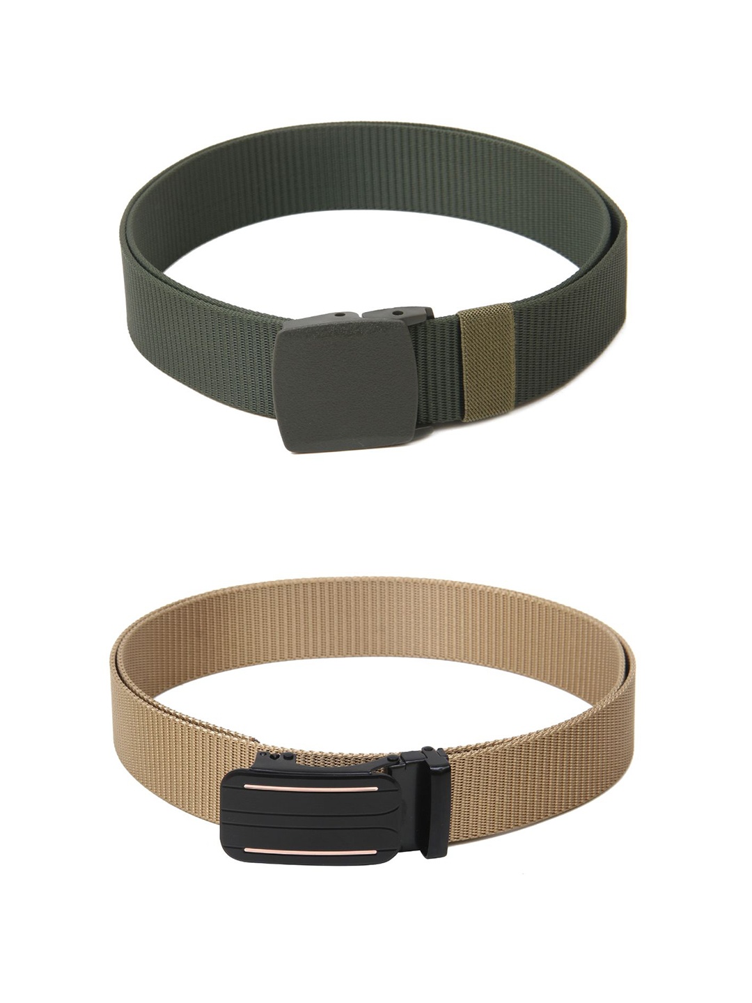 

Calvadoss Women Set Of 2 Textured Canvas Belt, Green