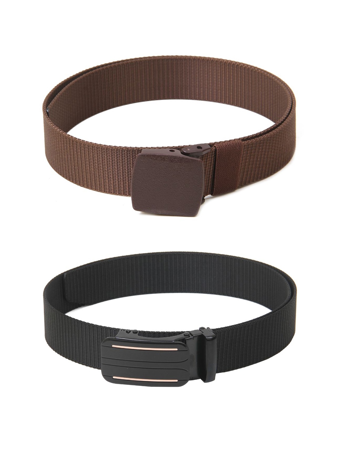 

Calvadoss Women Set of 2 Textured Belts, Brown