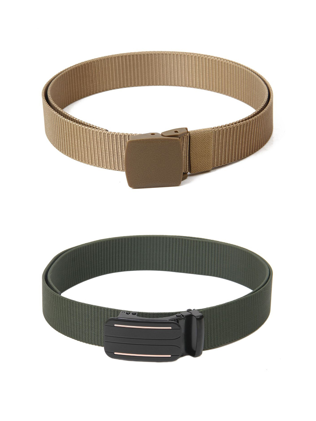 

Calvadoss Women Set Of 2 Textured Canvas Belt, Beige