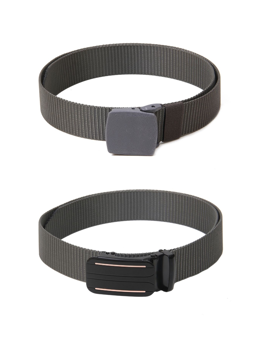 

Calvadoss Women Set Of 2 Textured Canvas Belts, Grey