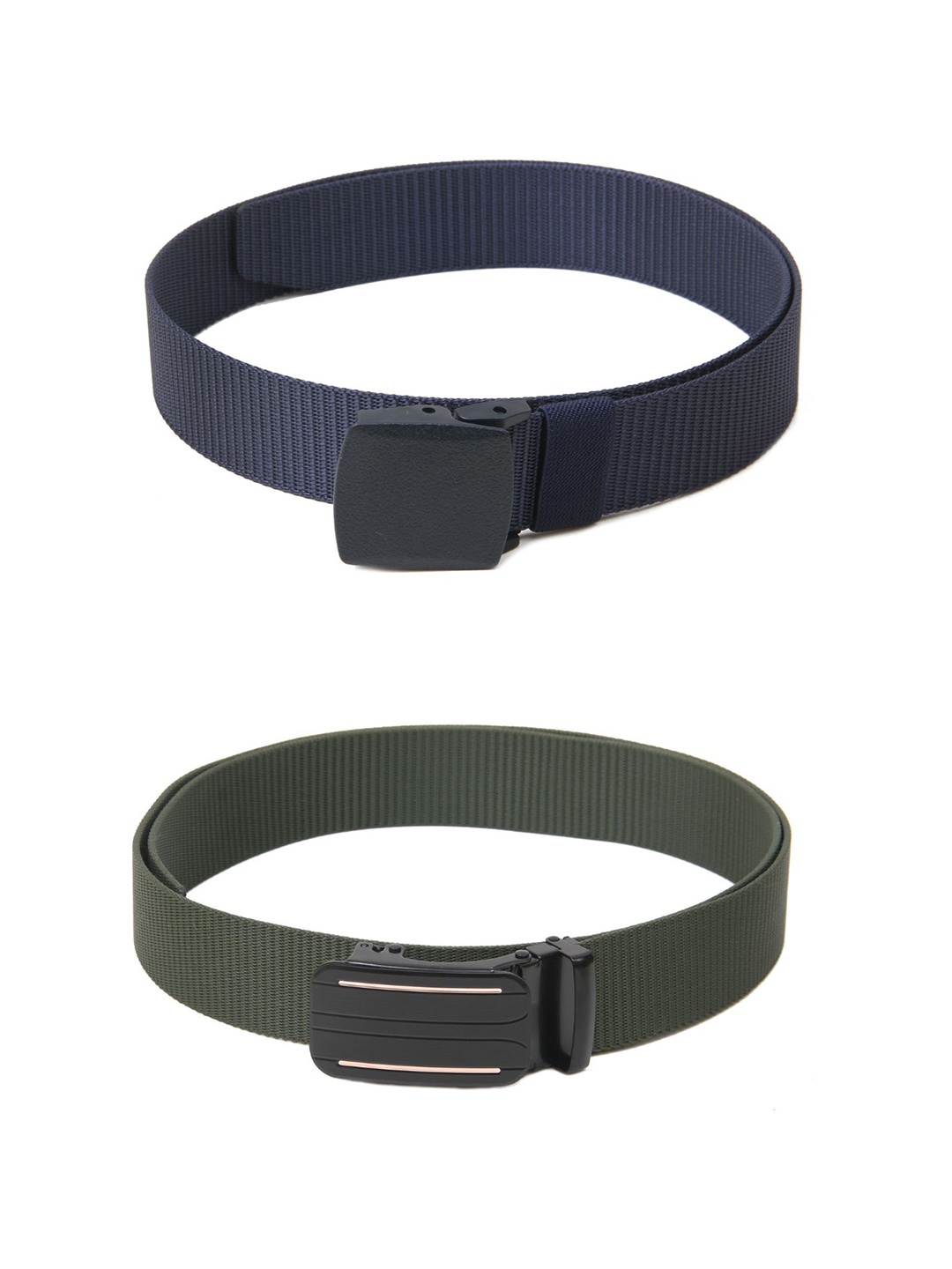 

Calvadoss Women Set Of 2 Textured Belt, Navy blue