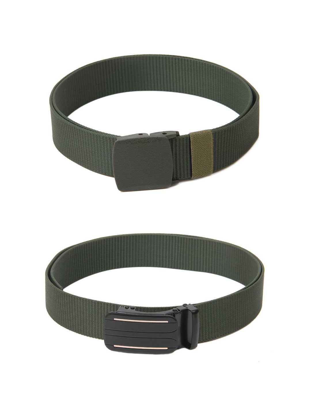 

Calvadoss Women Set Of 2 Textured Belts, Green