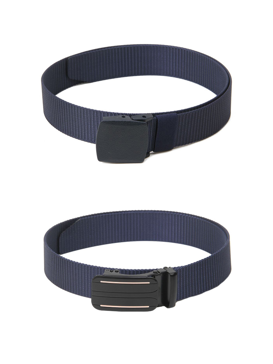 

Calvadoss Women Set Of 2 Textured Belt, Navy blue