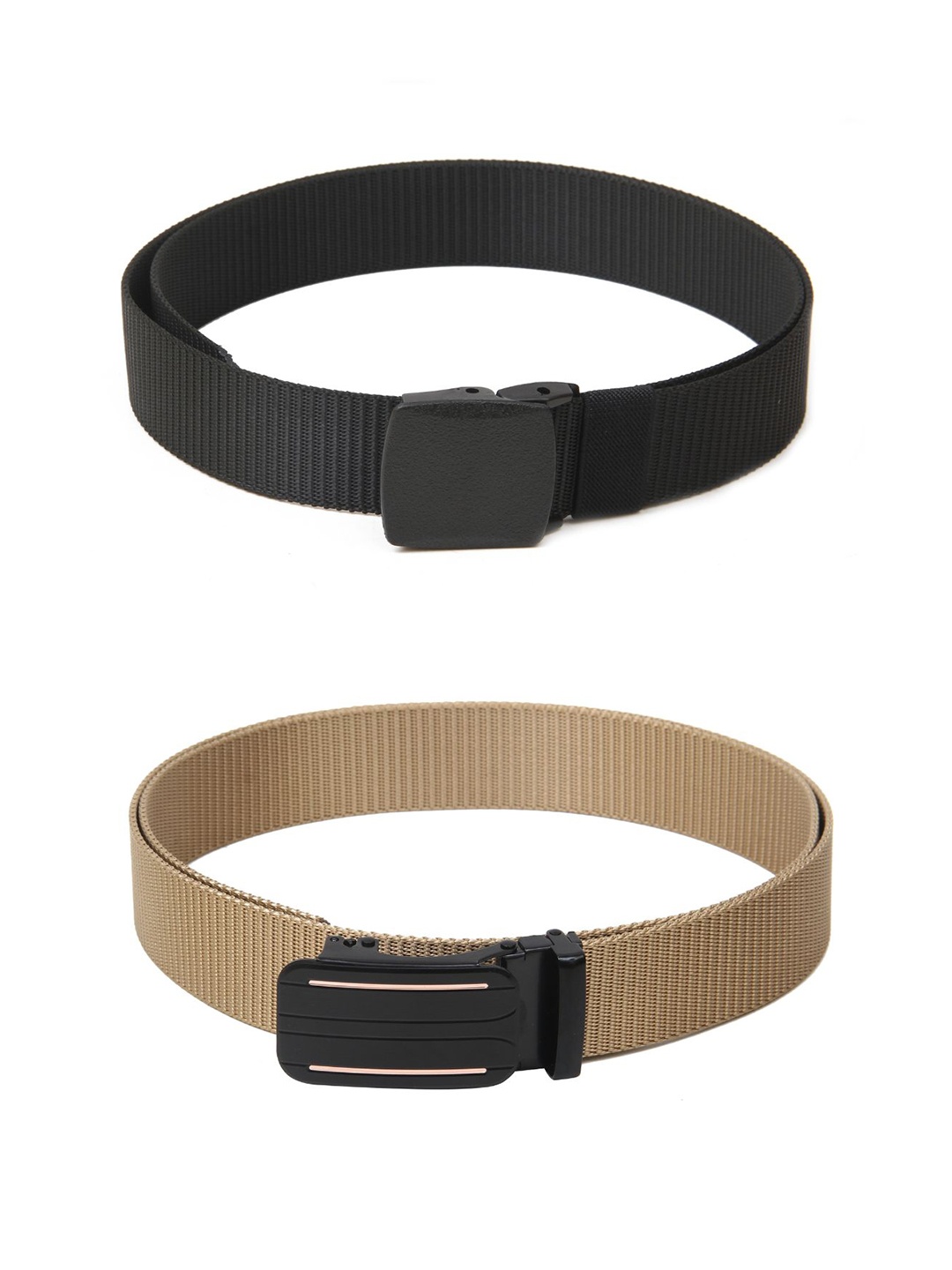 

Calvadoss Women Set Of 2 Textured Canvas Belt, Black