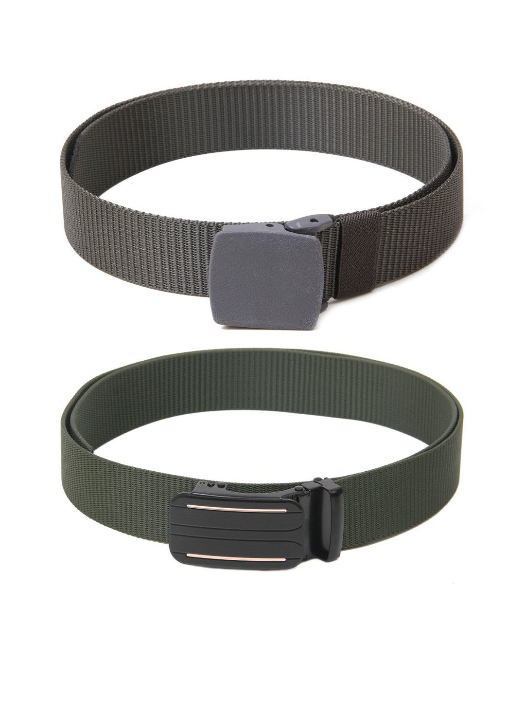 

Calvadoss Women Set Of 2 Textured Belts, Grey