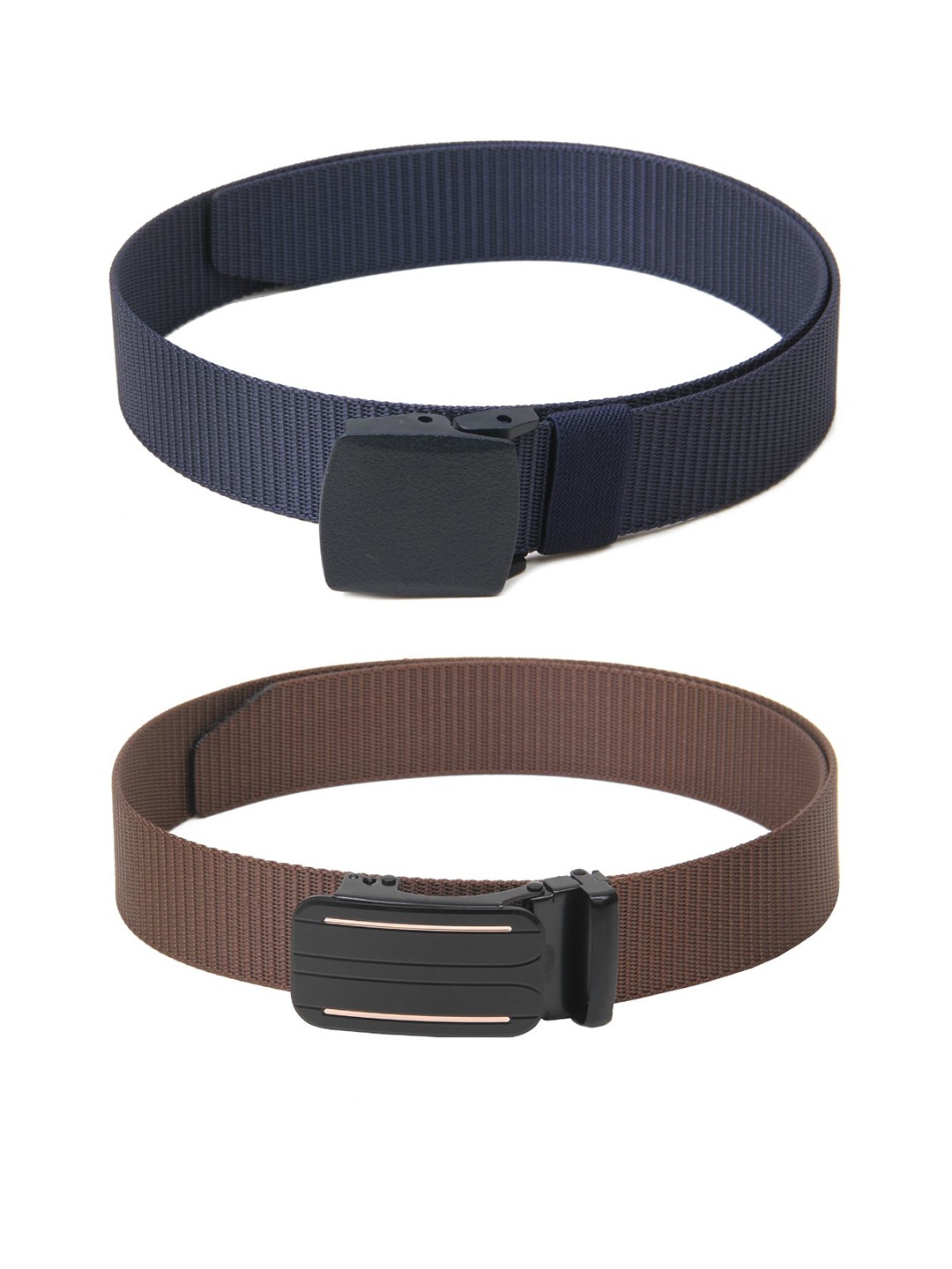 

Calvadoss Women Set Of 2 Textured Belt, Navy blue