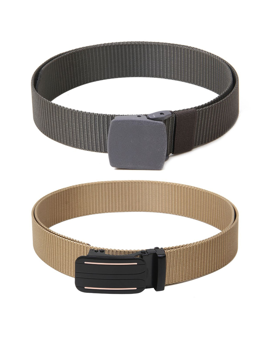 

Calvadoss Women Set of 2 Textured Belts, Grey