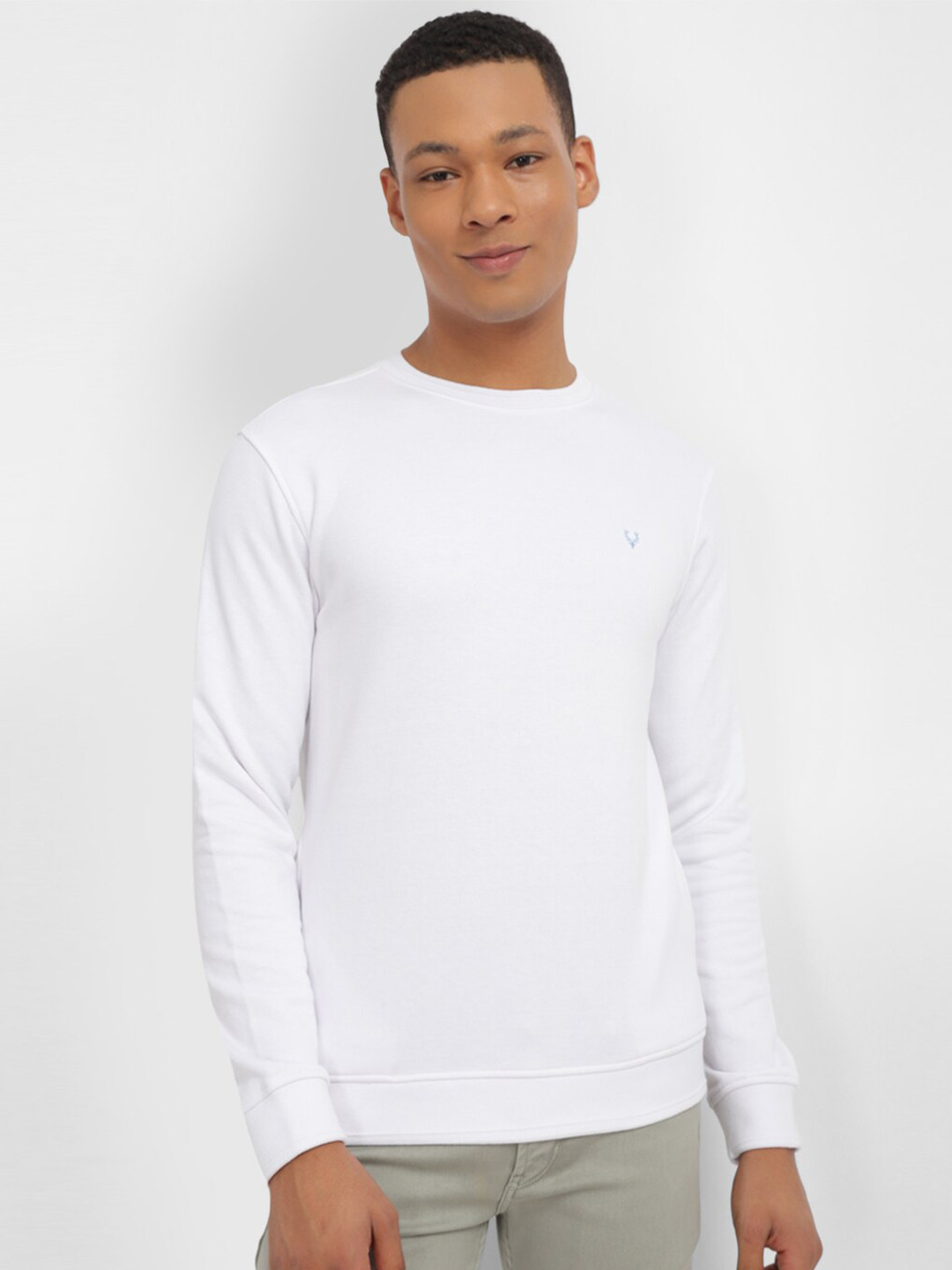 

Allen Solly Men Round Neck Long Sleeves Cotton Pullover Sweatshirt, White