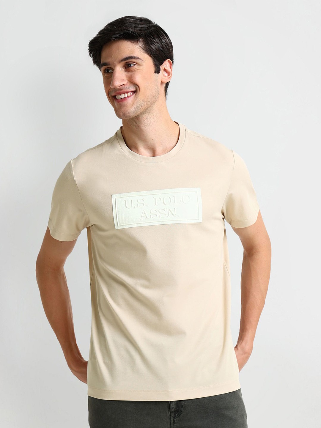 

U.S. Polo Assn. Denim Co. Men Printed Slim Fit T-shirt, Beige