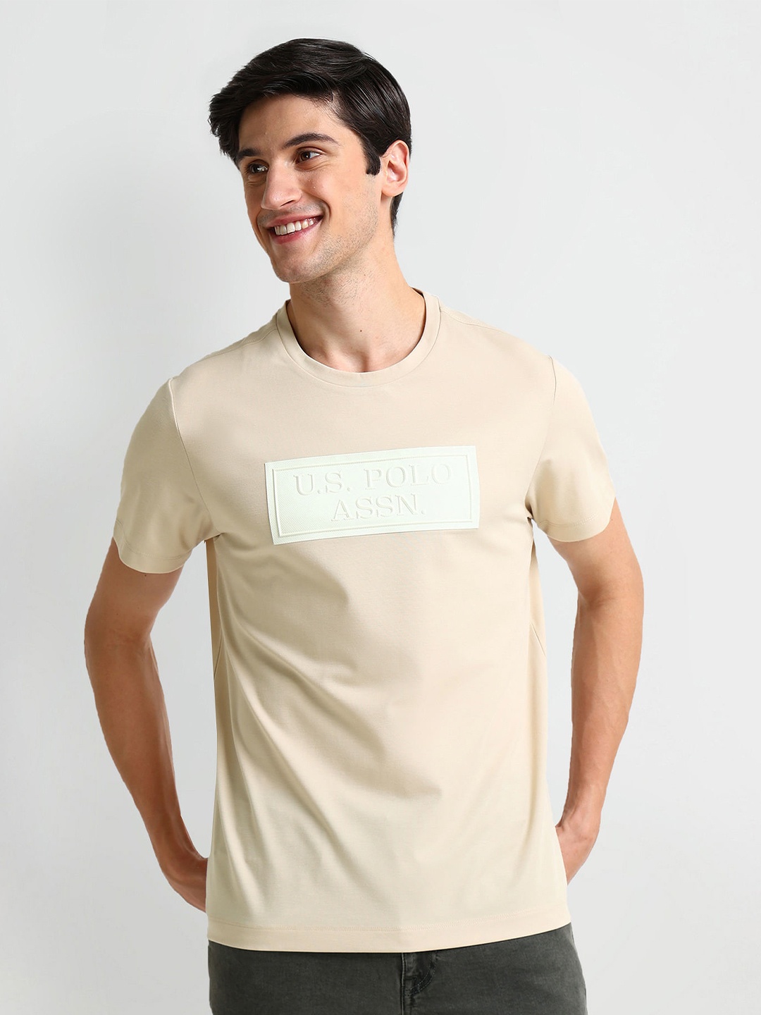 

U.S. Polo Assn. Denim Co. Men Printed Slim Fit T-shirt, Beige