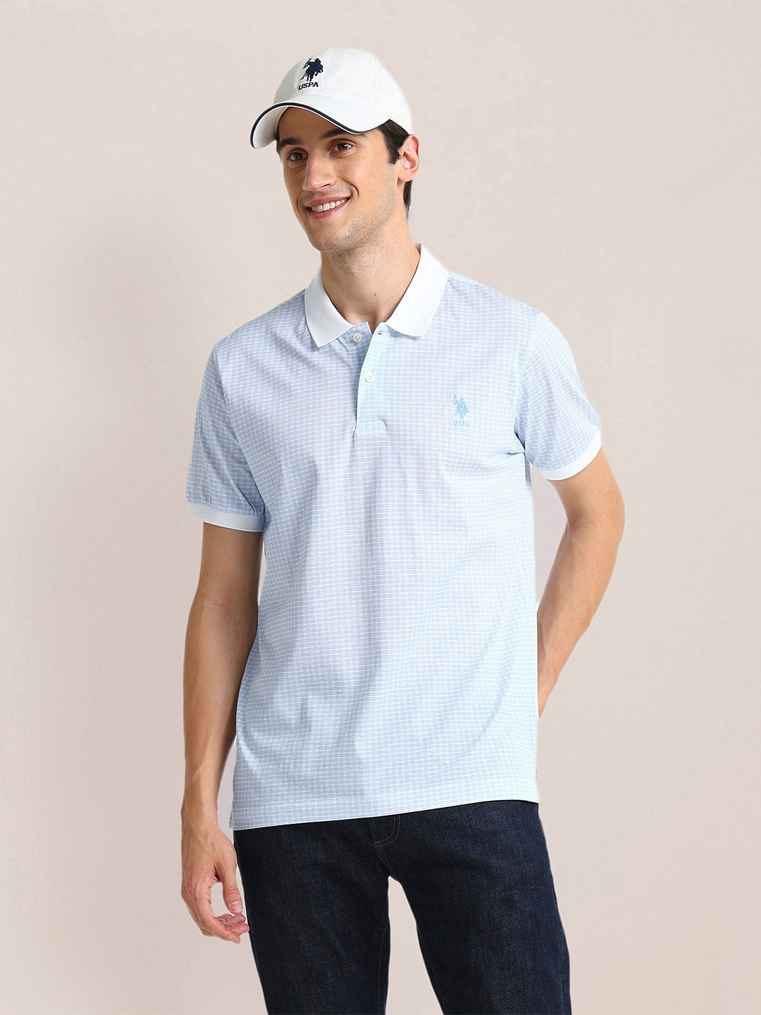 

U.S. Polo Assn. Men Polo Collar Slim Fit T-shirt, Blue