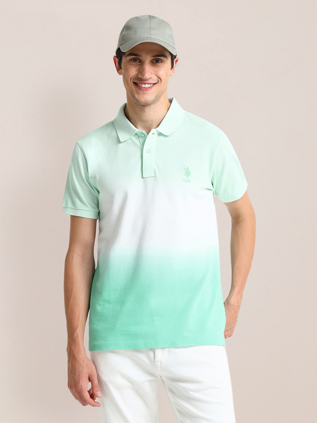 

U.S. Polo Assn. Men Solid Slim Fit Polo T-shirt, Blue