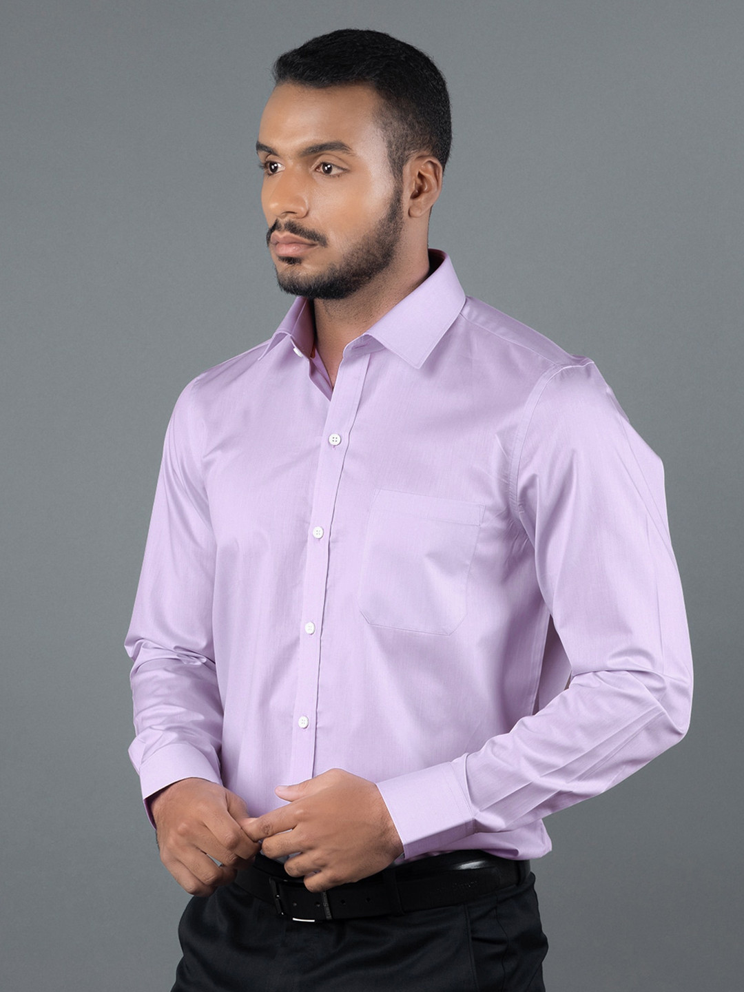 

LOUIS STITCH Comfort Opaque Cotton Formal Shirt, Purple