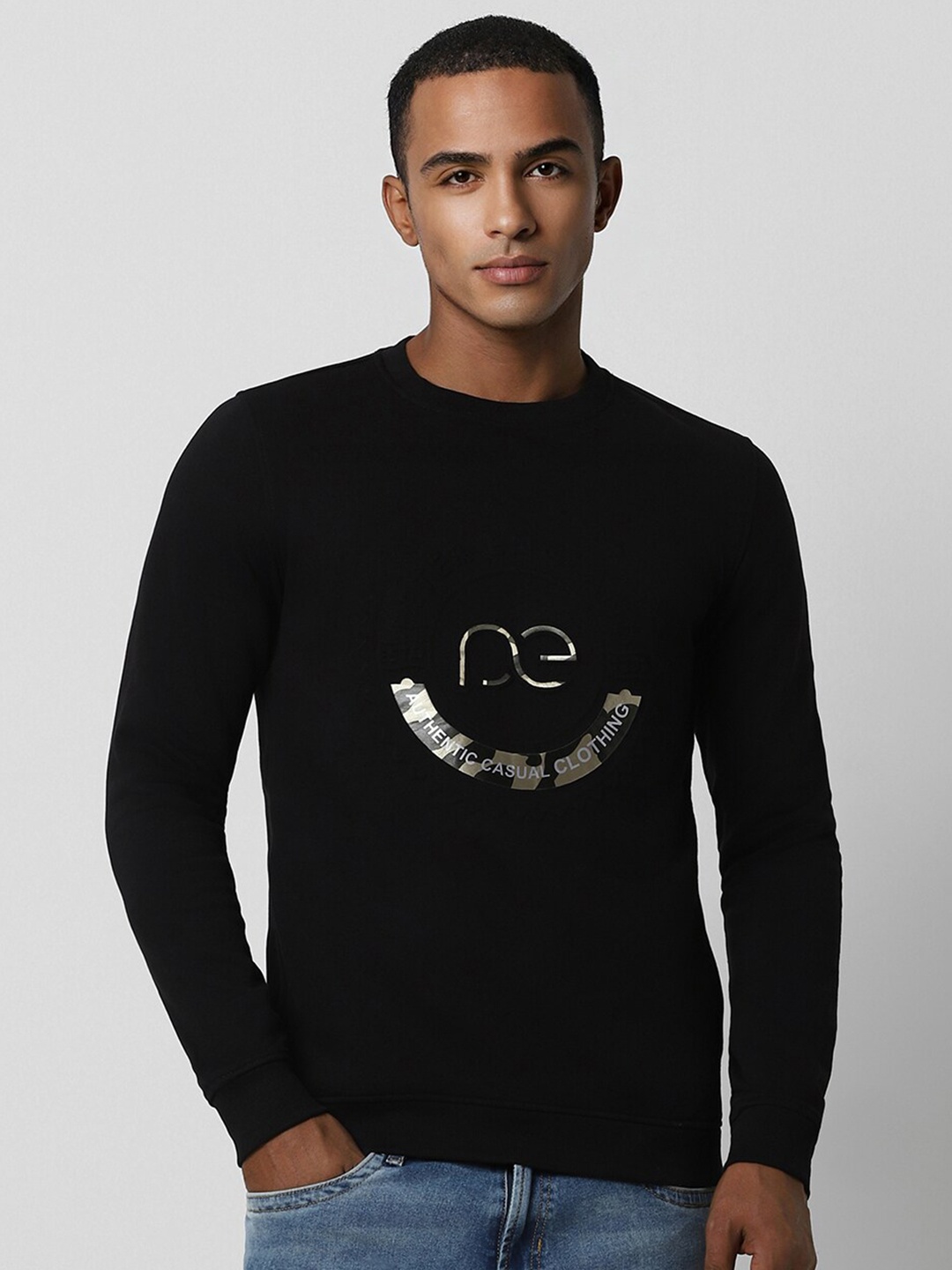 

Peter England Casuals Round Neck Pullover, Black